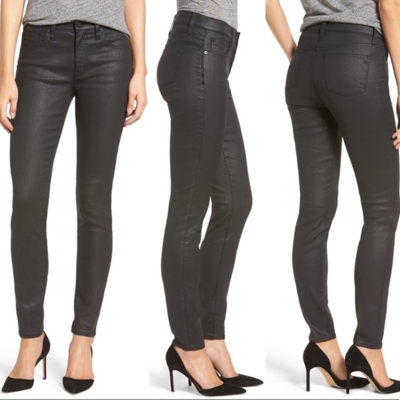 Madewell 9” High Riser Black Charcoal Coated Stretch Skinny Skinny Pants (32) - Picture 1 of 16